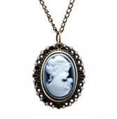 Ketting horloge -medaillon- camee- brons-Dames- Charme Bijoux