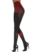 Pretty Polly Luxe Heart Tromp Tights by Joanne Hynes - One Size - Black-Multi