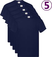 T-shirts Fruit of the Loom Original 5 pièces XL coton bleu marine