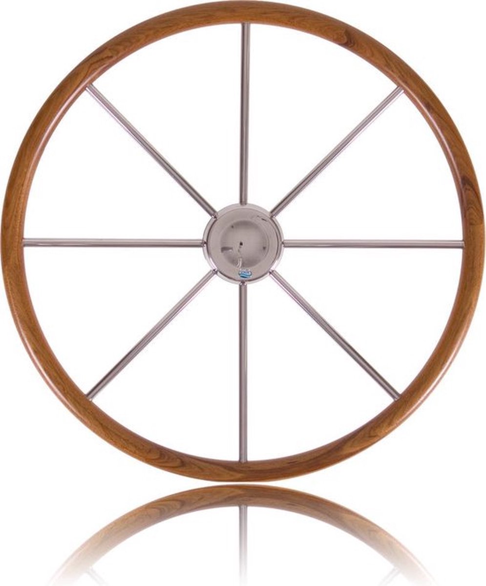 Stazo RVS Stuurwiel Type 13 met teakhouten rand Ø 50cm