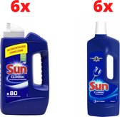 6 x Sun Vaatwaspoeder 1360 gr - 6x Sun Glanspoelmiddel 750 ml - Voordeelverpakking