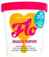 FLO | 14 organische tampons met inbrenghuls (8 Regular - 6 Super) | biologisch katoen