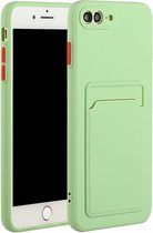 iPhone 7 / 8 siliconen Pasjehouder hoesje - Groen apple