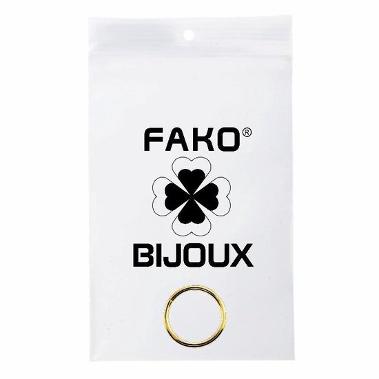 Fako Bijoux® - Chirurgisch Stalen Ring Piercing - Diameter 8mm - Dikte 1.2mm - Ringetje geschikt voor Helix, Tragus, Septum, Lip, Neus & Wenkbrauw - Goudkleurig - Fako Bijoux®