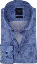 Profuomo Overhemd SF Blauw Bloemen - maat 38