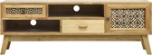 Tv meubel houtsnijwerk bruin 120x30x42 cm hout