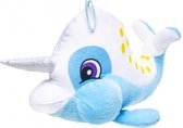 knuffelnarwal 28 cm blauw