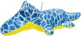 knuffelkrokodil pluche 42 cm blauw