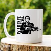 Scarface- Customized mokken en bekers - mokken met tekst - mokken - bekers - cadeautje - cadeau voor vrouw - cadeau vor man - keramiek servies - cadeautje voor haar - cadeautje voor hem
