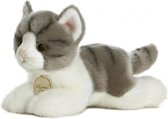 knuffelkat Mini Yoni grijs/wit 20 cm