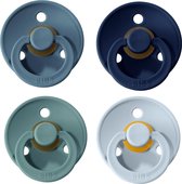 Bibs Speen Set 6 18 Maanden | Fopspeen Set 4 Stuks | Petrol, Island Sea, Deep Space, Baby Blue by Le Beau