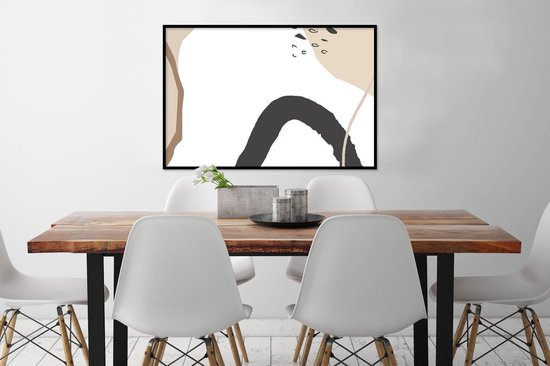 Cadre photo avec affiche - Été - Abstrait - Wit - 120x80 cm - Cadre pour affiche