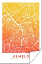 Poster Plan de ville - Almelo - Oranje - Jaune - 20x30 cm
