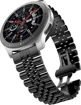 Stalen Smartwatch bandje - Geschikt voor Strap-it Samsung Galaxy Watch 46mm Jubilee stalen band - zwart - Strap-it Horlogeband / Polsband / Armband