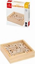 reisspel doolhof 21 x 21 cm hout naturel