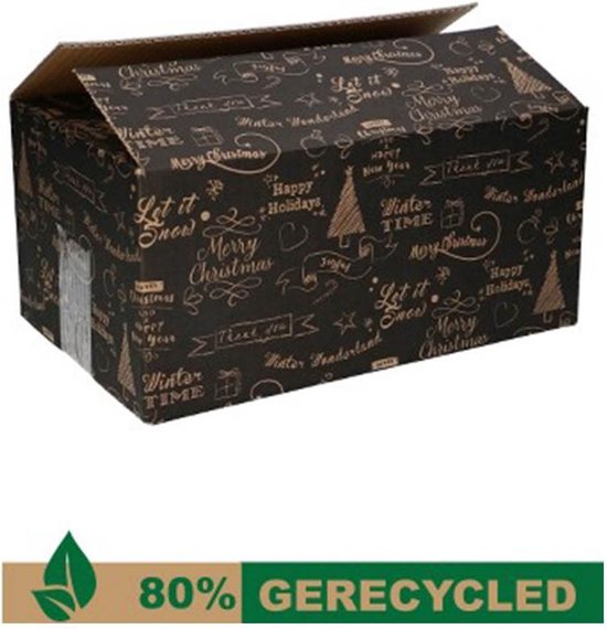 Kerstpakket Doos leeg Merry christmas Kerstverpakking 5 stuks