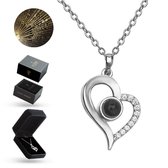 Luxore® I Love You Ketting in 100 Talen Cadeautje voor Vrouw – Liefdes Verrassing - Geschenkset - Zilverkleurig - Valentijn - Moederdag