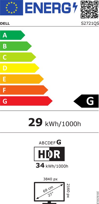 Écran Dell 27 pouces UHD 4K : S2721QSA