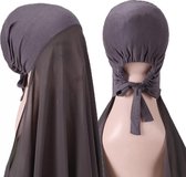 Donkere grijse Hoofddoek, mooie hijab nieuwe stijl (onderkapje en hijab).