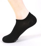 Socke|Sok|Enkelsokken|"Antislip-Hiel & Zool"|(1 Paar)|Kleur:Zwart|Maat 35/38