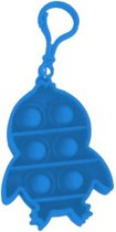 sleutelhanger Fidget Kuiken 8 cm siliconen blauw
