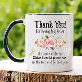 Sister Mug- Customized mokken en bekers - mokken met tekst - mokken - bekers - cadeautje - cadeau voor vrouw - cadeau vor man - keramiek servies - cadeautje voor haar - cadeautje voor hem