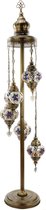 Vloerlamp oosterse mozaïek - 5 bollen - multicolor waahid