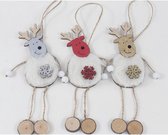 Set van 7 houten decoratieve Kersthangers/knijpers -