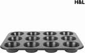 H&L muffin bakvorm - cupcakes - 12 stuks - metaal