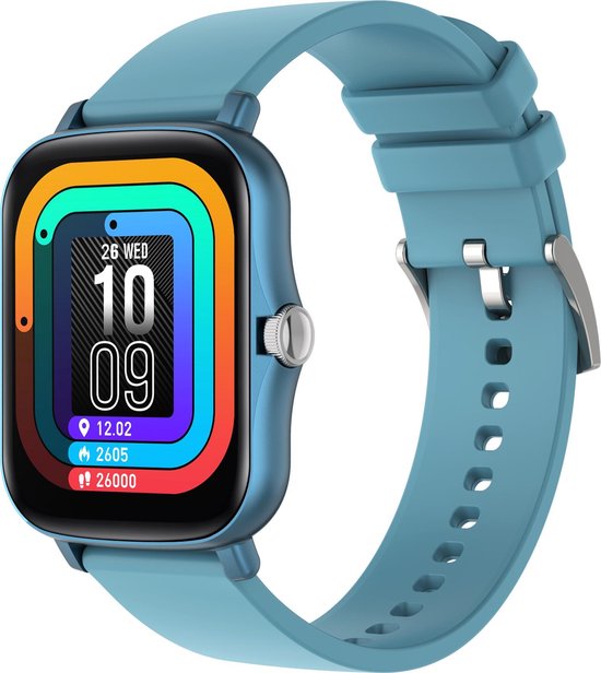 Smartwatch-trends SY20 - Smartwatch voor Dames & Heren – Activity Tracker met Stappenteller en Hartslagmeter  – Fitness Horloge voor Mannen & Vrouwen - Blauw