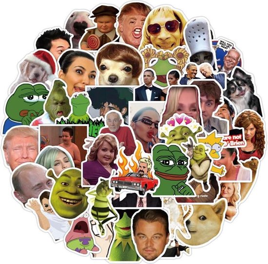 Stickerset meme's | meme stickers | Vines | grappig | TikTok | Bullet journal | laptop telefoon agenda | 50 stuks