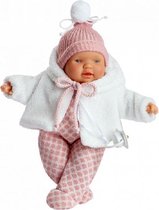 babypop Lloroncete meisjes 28 cm wit/roze 5-delig