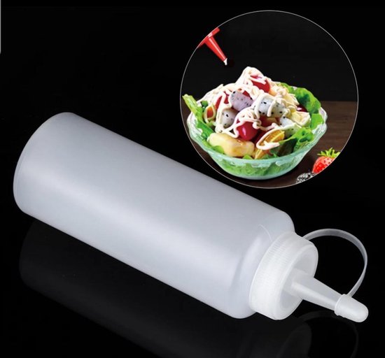 Plastic Knijpsaus Flessen Met Twist On Cap Deksels Voor Ketchup Mosterd Mayo Het