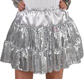 Magic By Freddy's - Glitter & Glamour Kostuum - Disco Rok Zilveren Pailletten Vrouw - zilver - Large - Carnavalskleding - Verkleedkleding