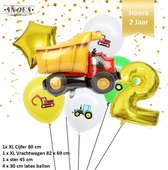 Verjaardag Jongen Vrachtwagen - Kiepwagen - Ballonnen Set * Cijfer 2 * Nummer 2 * Hoera 2 jaar * Snoes * Verjaardag * Kinderfeest * Verjaardag Versiering * Thema Vrachtwagen - Kiep