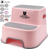 UkkieBoo opstapje - Max 100kg - Roze - antislip krukje - wc krukje - kinder opstapjes - wc trainer - wc kinderhulp - toilet trainer - eerste opstapje - opstapje - kruk - opstapkruk