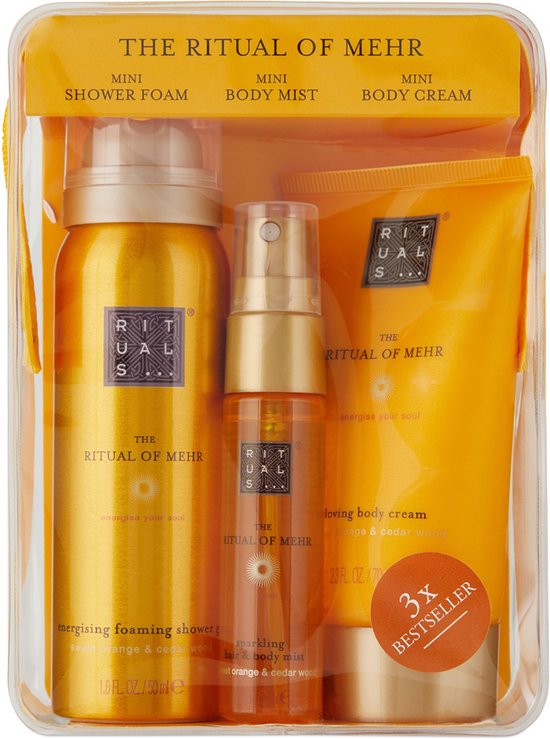 Rituals beauty to go - Mehr pouch 2021 gift set mini Shower foam - Bodymist  - Body cream