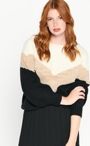 LOLALIZA Color block trui met lurex - Zwart - Maat S