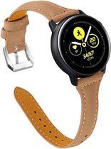 Smartwatch bandje - Geschikt voor Samsung Galaxy Watch 4 Classic, Watch 3 41mm, Active 2, 20mm horlogebandje - PU leer - Fungus - Vrouwelijk - Lichtbruin