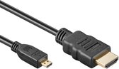 Micro HDMI - HDMI Kabel - 4K 60Hz - Verguld - 3 meter - Zwart