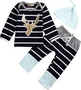 Nezr® Baby Kleding Meisje - Baby Kleding Jongens - Baby Cadeau - Unisex - Kraamcadeau - Romper set - Babyshower Cadeau Setje 3/delig - Hert - 3-6 Maanden