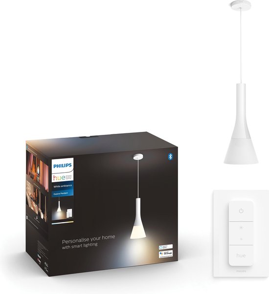 Philips Hue Explore hanglamp - warm tot koelwit licht - wit - 1 dimmer switch