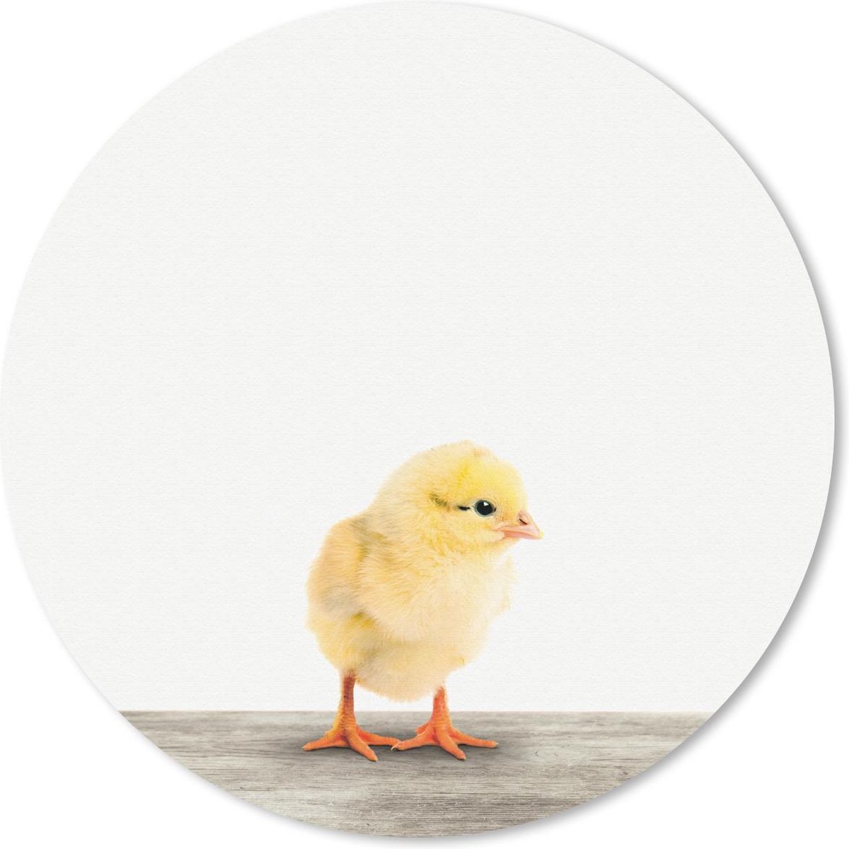 Muismat rond 40x40 cm - Mousepad Dieren - Kuiken - Geel - Ronde muismatten