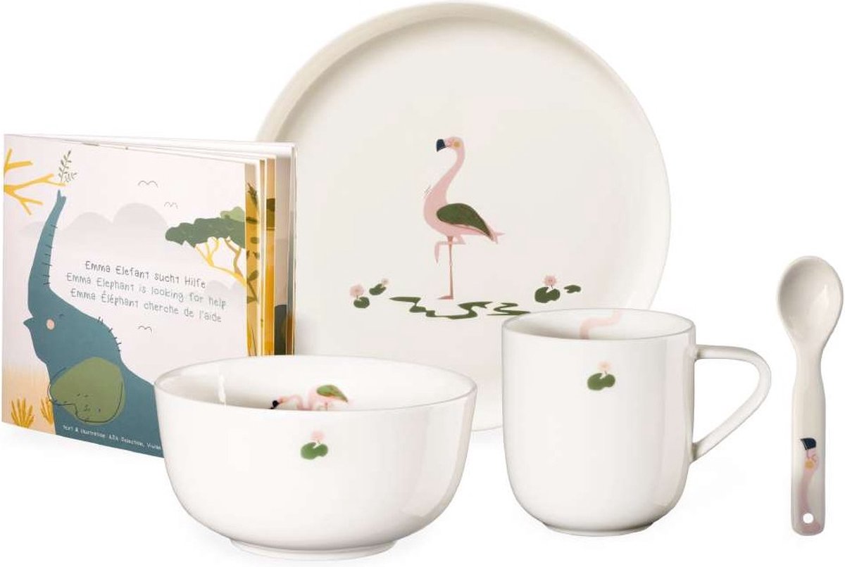 Goedkoopste ASA Selection Kinderservies Kids Fiona Flamingo 5-delig
