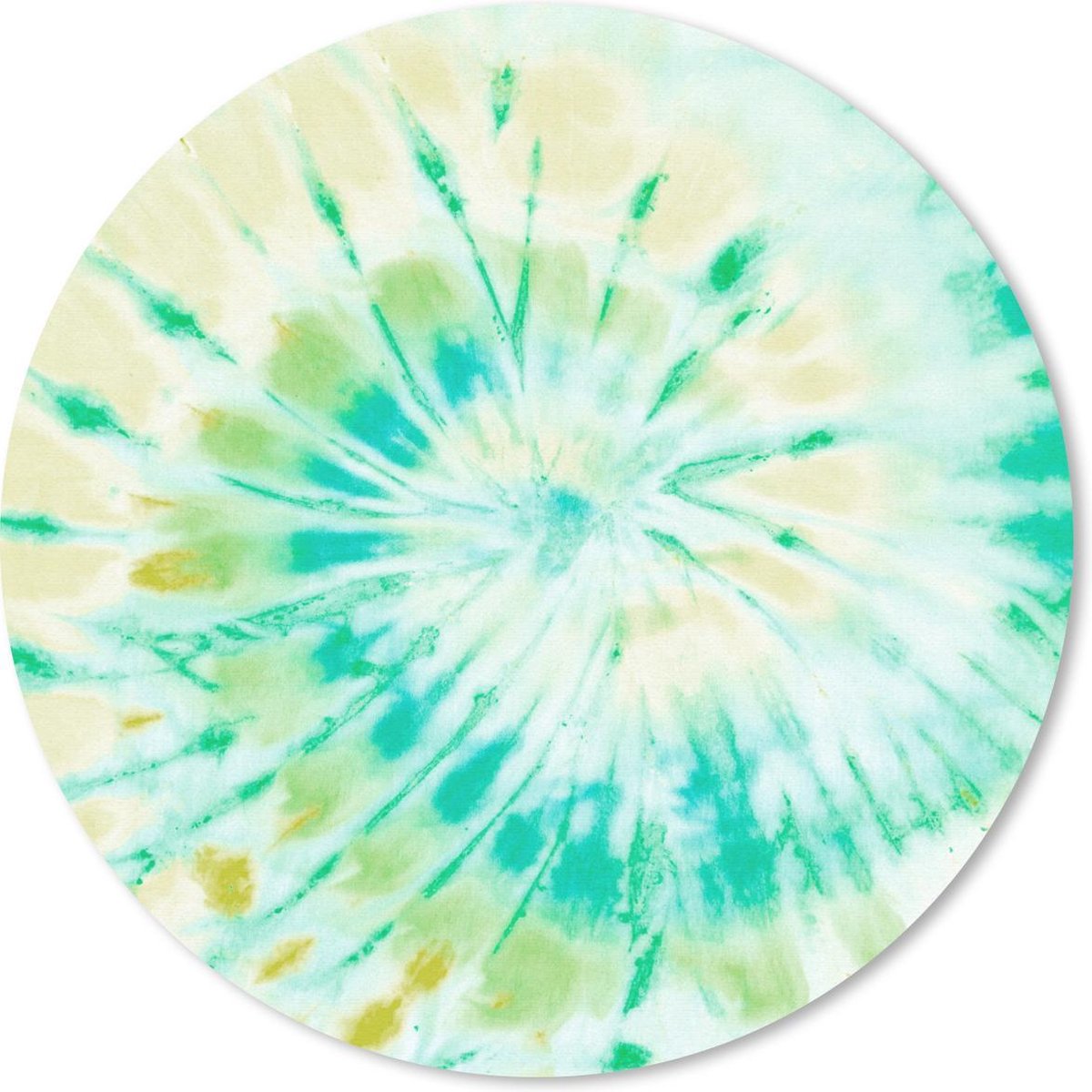 Muismat rond 20x20 cm - Mousepad Tie dye - Spiraal - Geel - Ronde muismatten