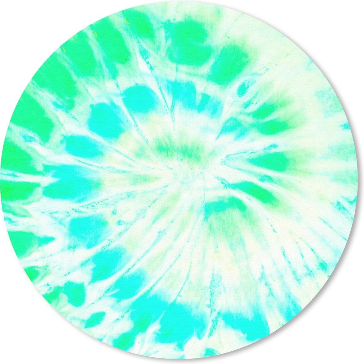 Muismat rond 20x20 cm - Mousepad Zomer - Tie dye - Blauw - Ronde muismatten