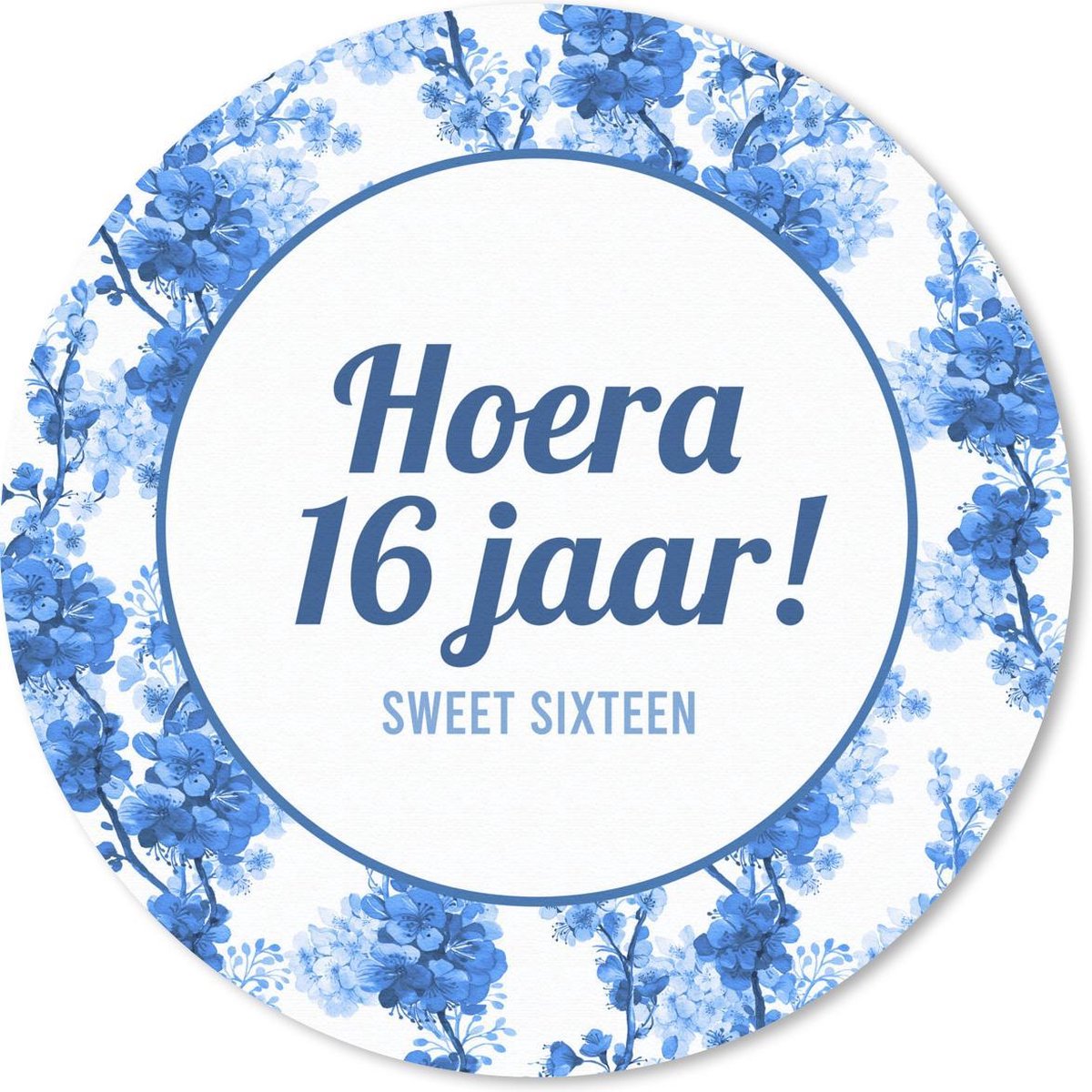Muismat rond 40x40 cm - Mousepad Jubileum - 16 Jaar - Quote - Ronde muismatten