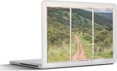 Laptop sticker - 15.6 inch - Doorkijk - Zebra - Dieren - 36x27,5cm - Laptopstickers - Laptop skin - Cover