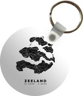 Sleutelhanger - Zeeland - Nederland - Plattegrond - Plastic - Rond - Uitdeelcadeautjes