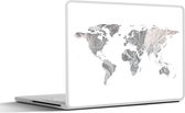 Laptop sticker - 13.3 inch - Wereldkaart - Verf - Grijs - 31x22,5cm - Laptopstickers - Laptop skin - Cover